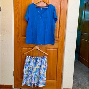 Karen Neuburger Women’s Short Sleeve Top and Bermuda Shorts Pajama Set